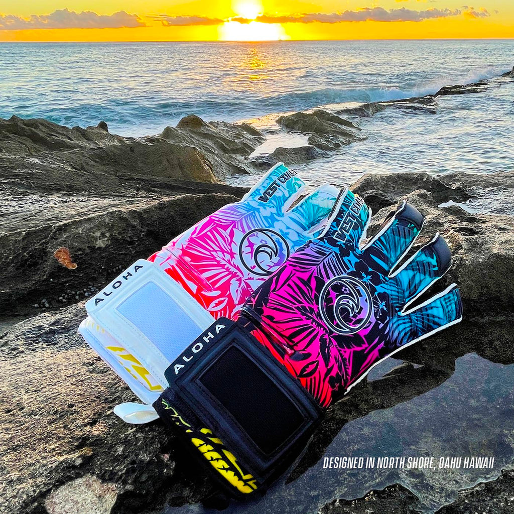 West Coast HELIX ™ Aloha White Goalkeeper Gloves