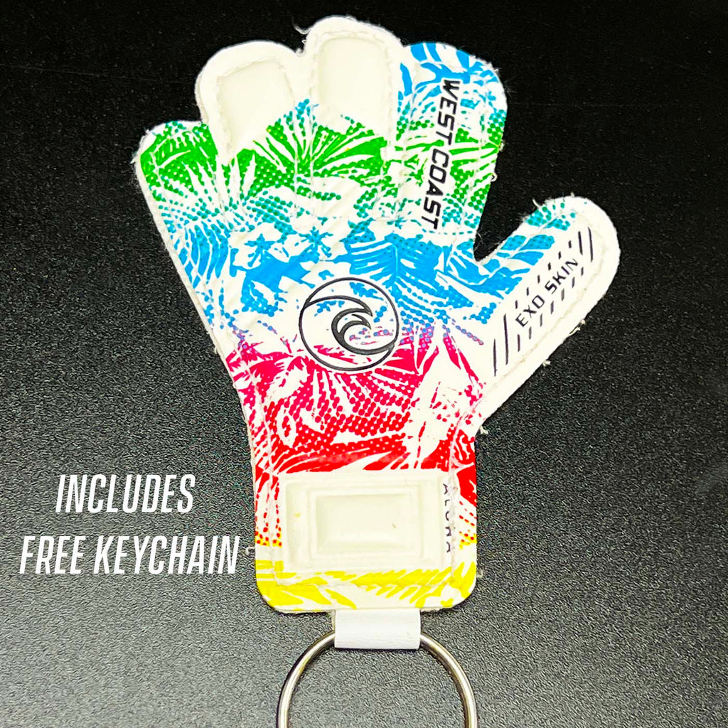 West Coast HELIX ™ Aloha White Goalkeeper Gloves