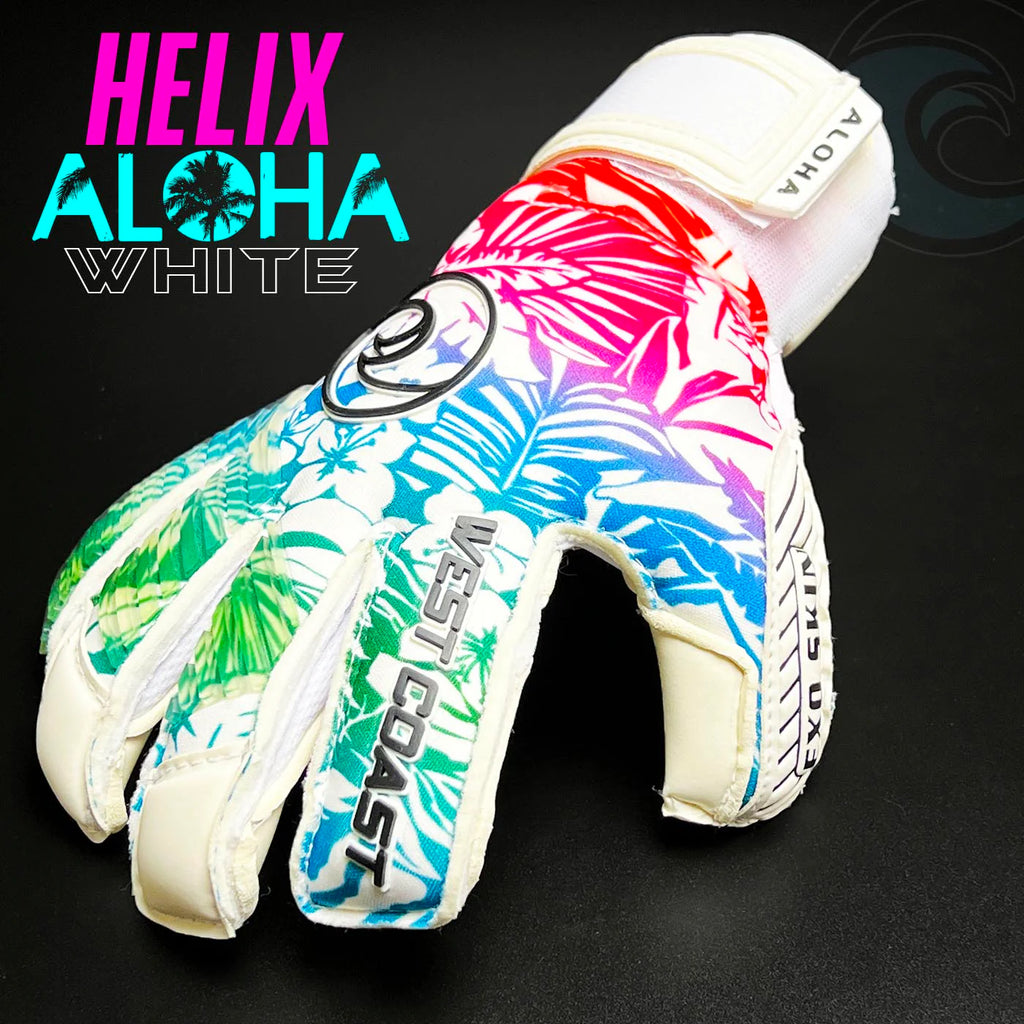 West Coast HELIX ™ Aloha White Goalkeeper Gloves