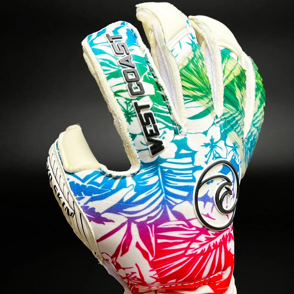 West Coast HELIX ™ Aloha White Goalkeeper Gloves