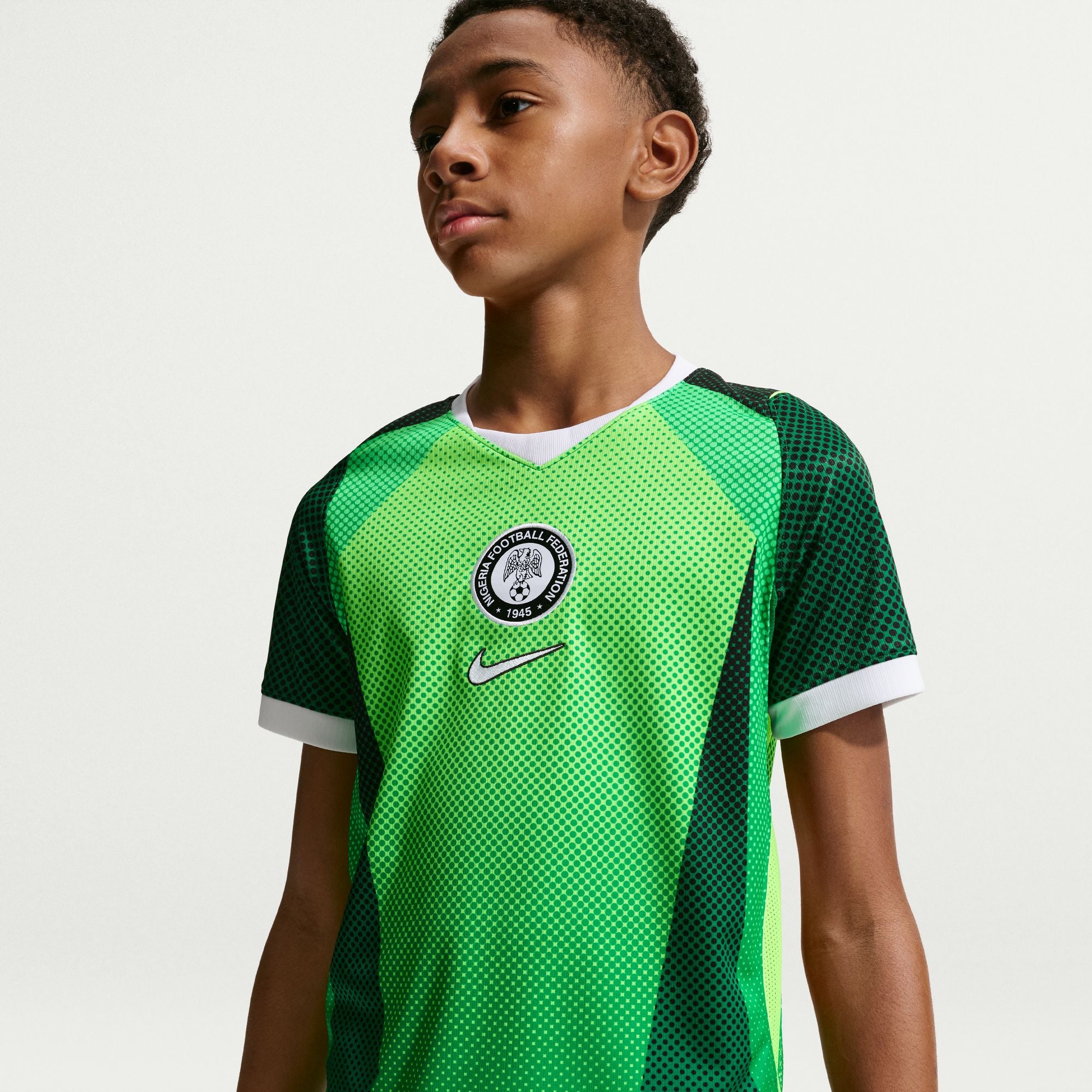 Nigeria 2026 Stadium Home Big Kids' Nike Dri-FIT Soccer Short-Sleeve Jersey