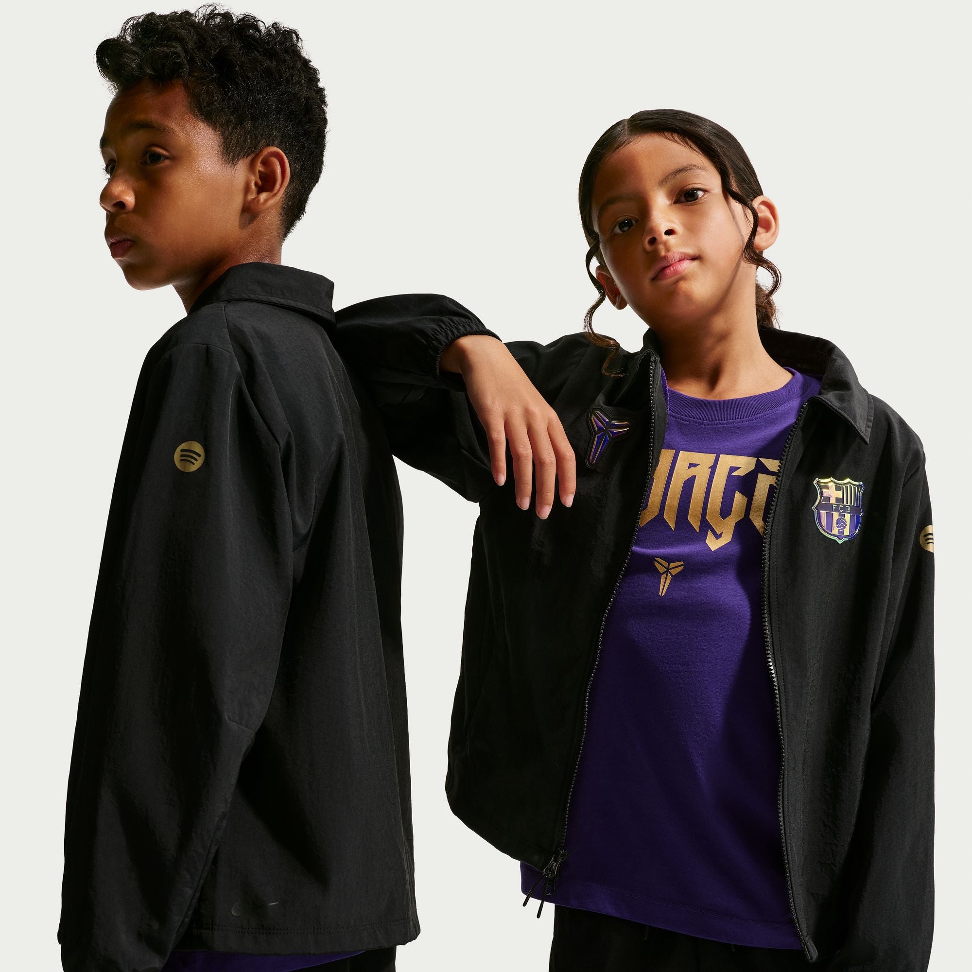 Kobe Bryant FC Barcelona Away Big Kids' Kobe Soccer Woven Jacket