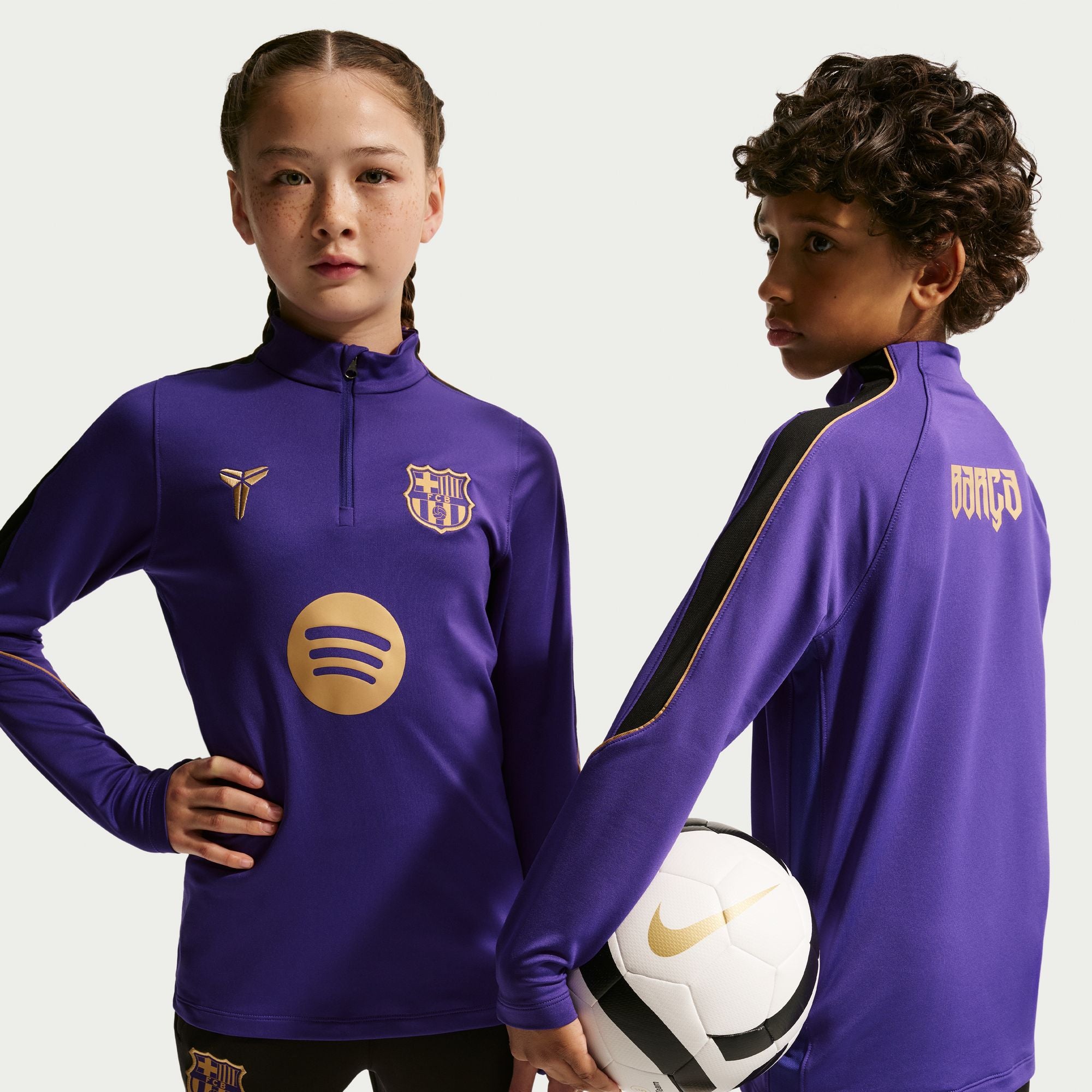 FC Barcelona Strike Away Big Kids' Kobe Dri-FIT Soccer Knit Drill Top