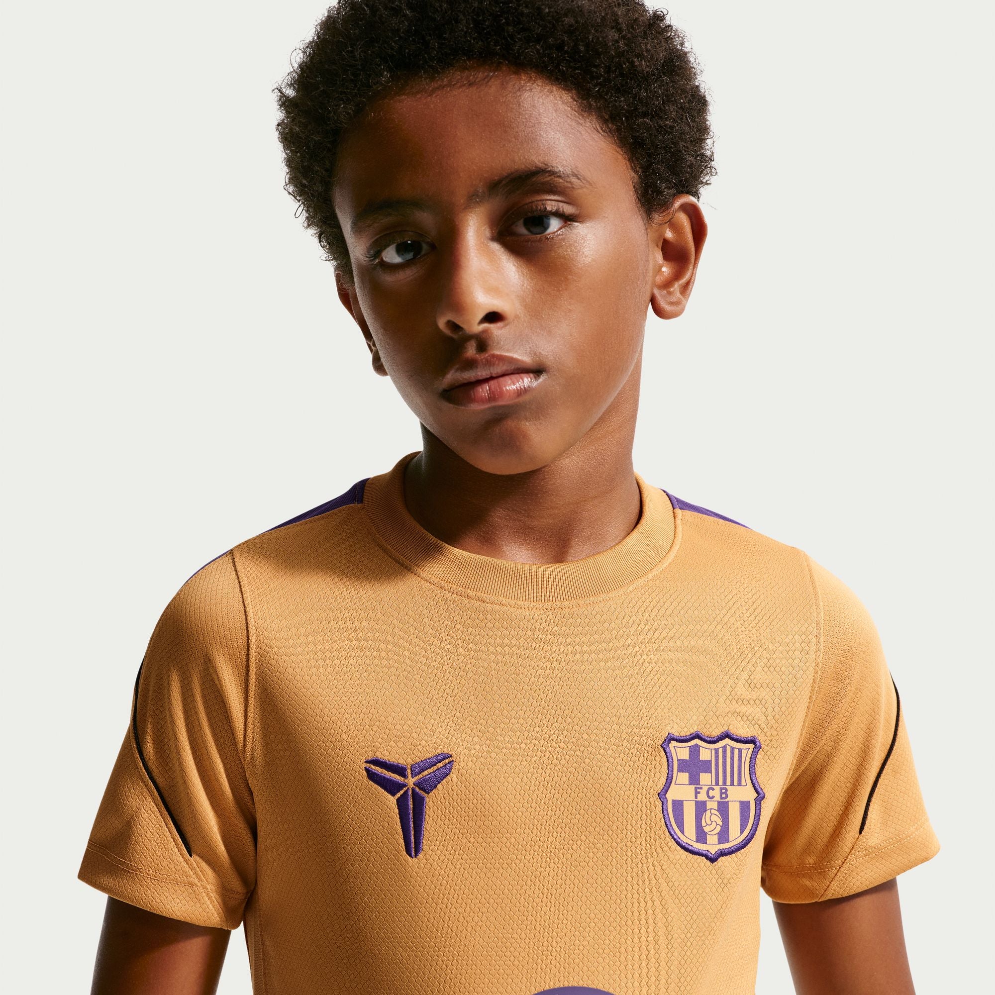 FC Barcelona Strike Away Big Kids' Kobe Dri-FIT Soccer Short-Sleeve Top
