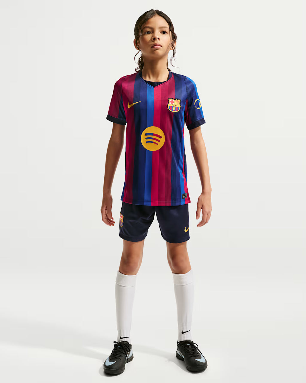 FC Barcelona 2026/27 Stadium Home Big Kids' Nike Dri-FIT Soccer Replica Jersey