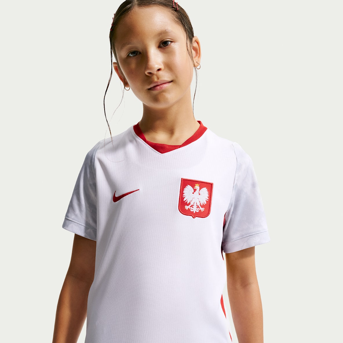 Poland 2026 Stadium Home Big Kids' Nike Dri-FIT Soccer Replica Jersey