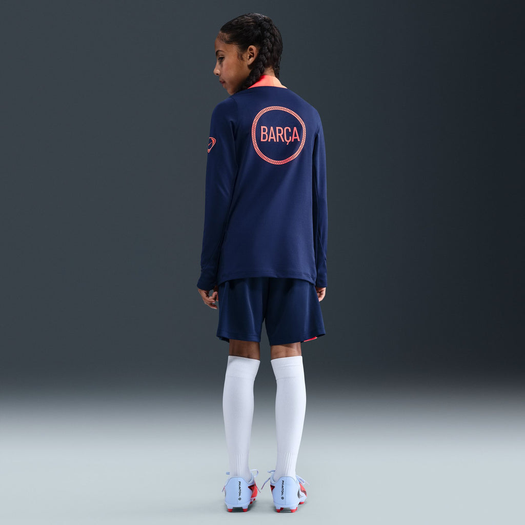 FC Barcelona Strike Third Big Kids' Nike Dri-FIT Total 90 Pre-Match Drill Top