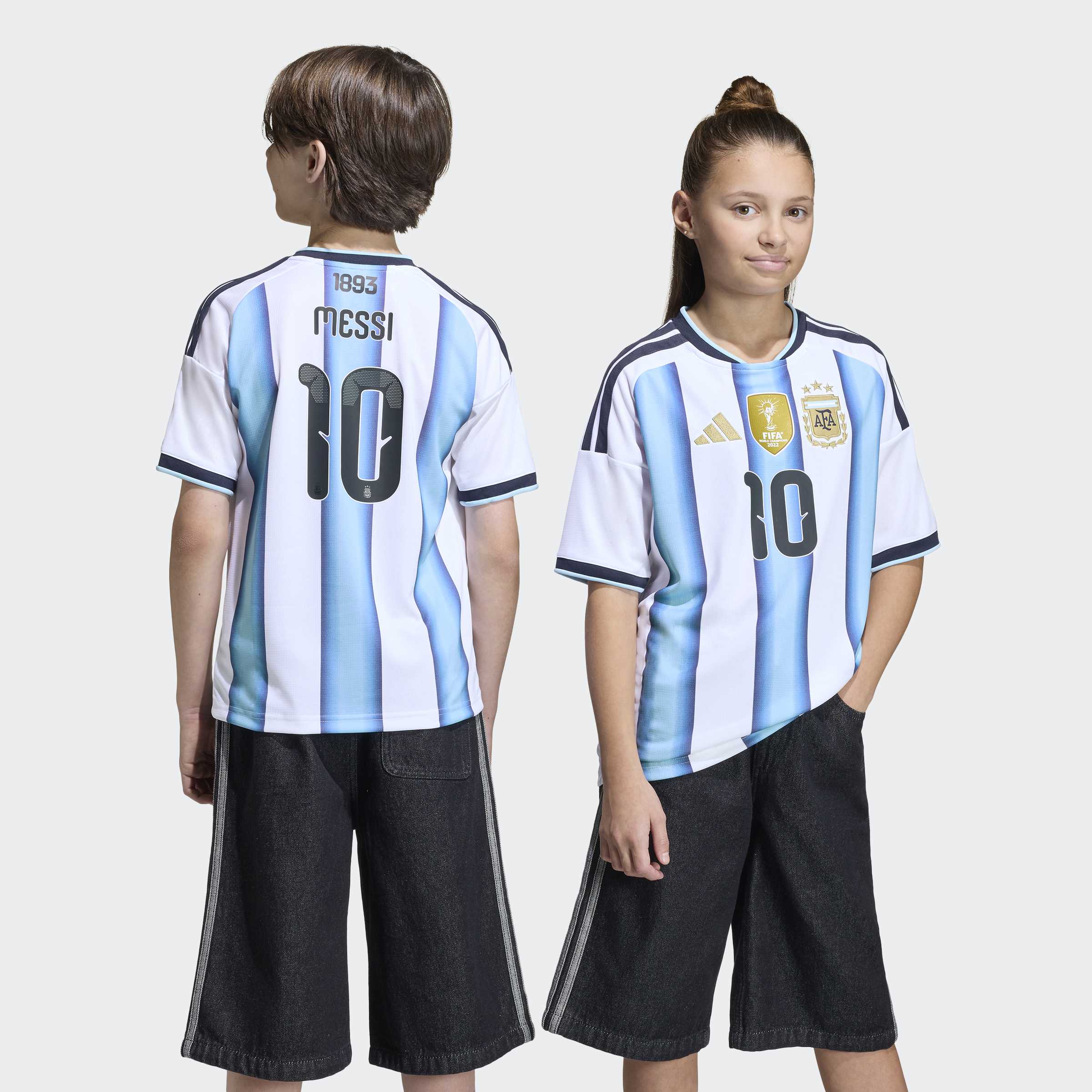 adidas Argentina 26 Home Replica Messi Kids Jersey