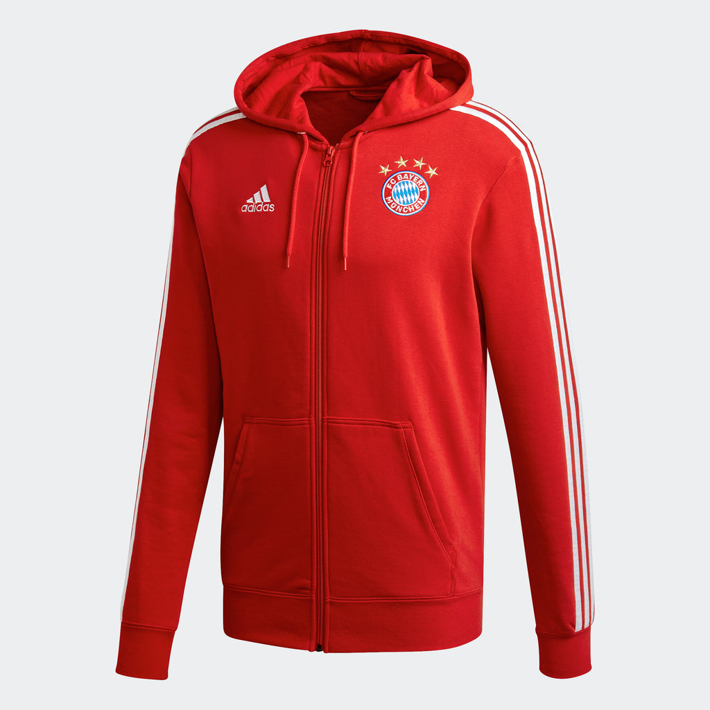 adidas FC Bayern 3-Stripes Full-Zip Hoodie