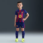 FC Barcelona 2025/26 Stadium Home Little Kids' Nike Replica 3-Piece Kit