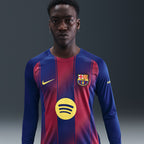FC Barcelona 2025/26 Stadium Home Men's Nike Dri-FIT Replica Long-Sleeve Jersey