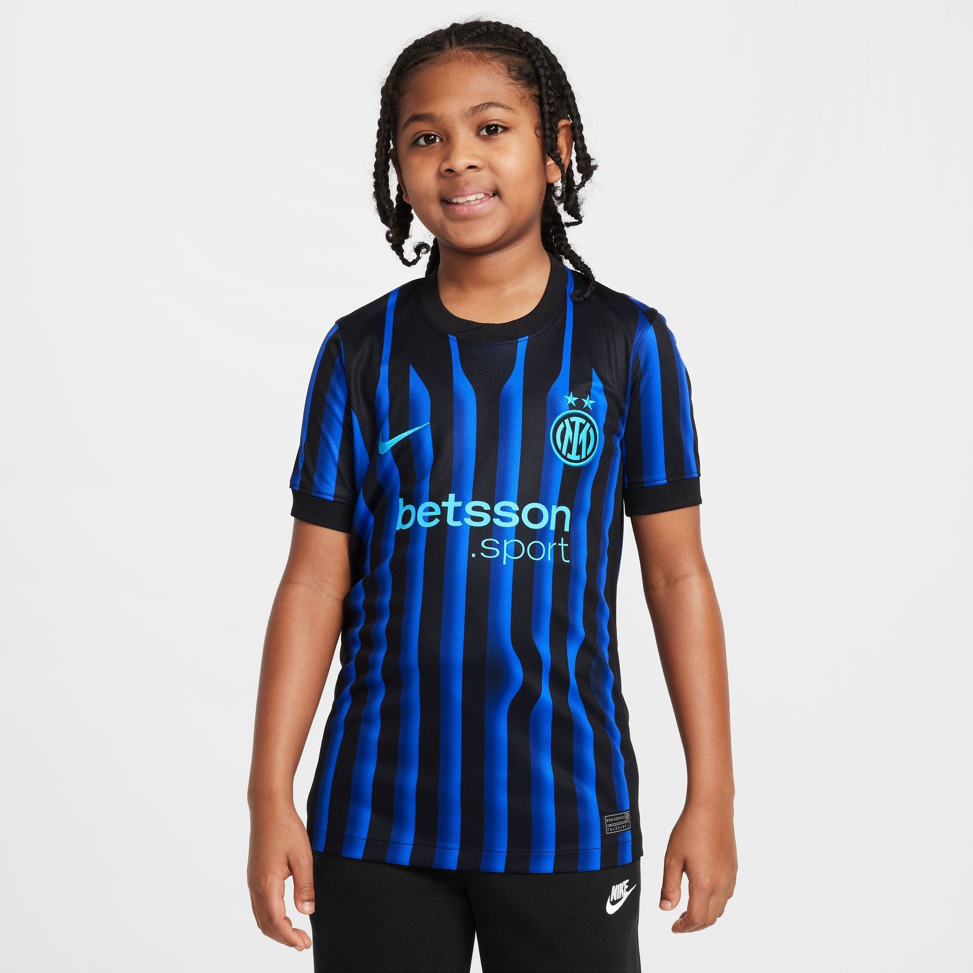 Inter Milan 2025/26 Stadium Home Big Kids' Nike Dri-FIT Replica Jersey