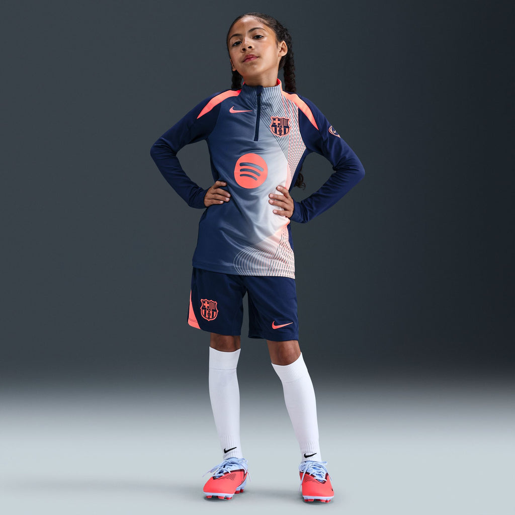 FC Barcelona Strike Third Big Kids' Nike Dri-FIT Total 90 Pre-Match Drill Top
