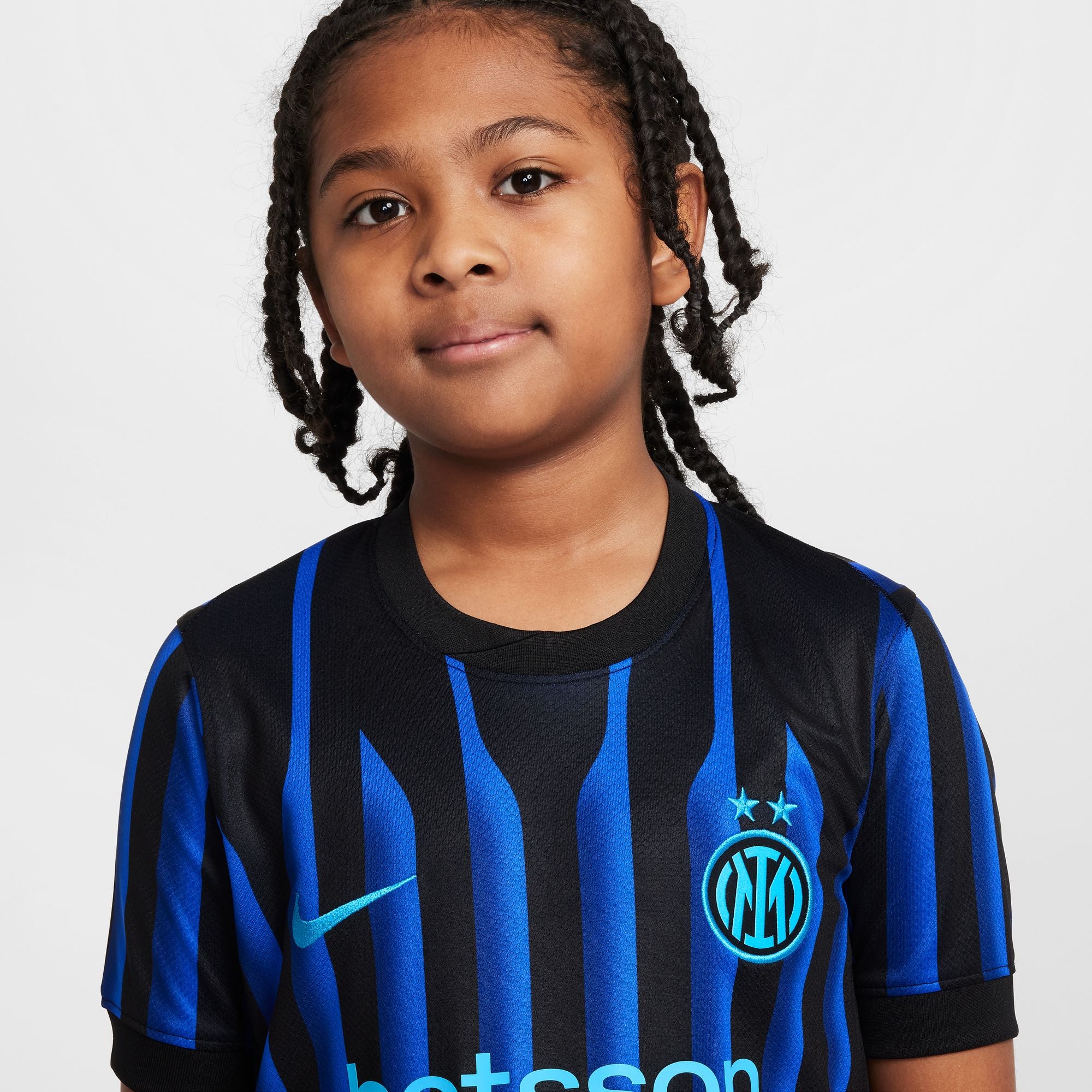 Inter Milan 2025/26 Stadium Home Big Kids' Nike Dri-FIT Replica Jersey