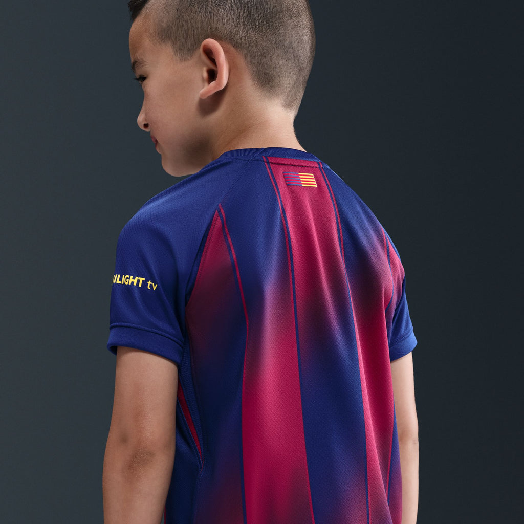 FC Barcelona 2025/26 Stadium Home Little Kids' Nike Replica 3-Piece Kit