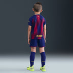 FC Barcelona 2025/26 Stadium Home Little Kids' Nike Replica 3-Piece Kit