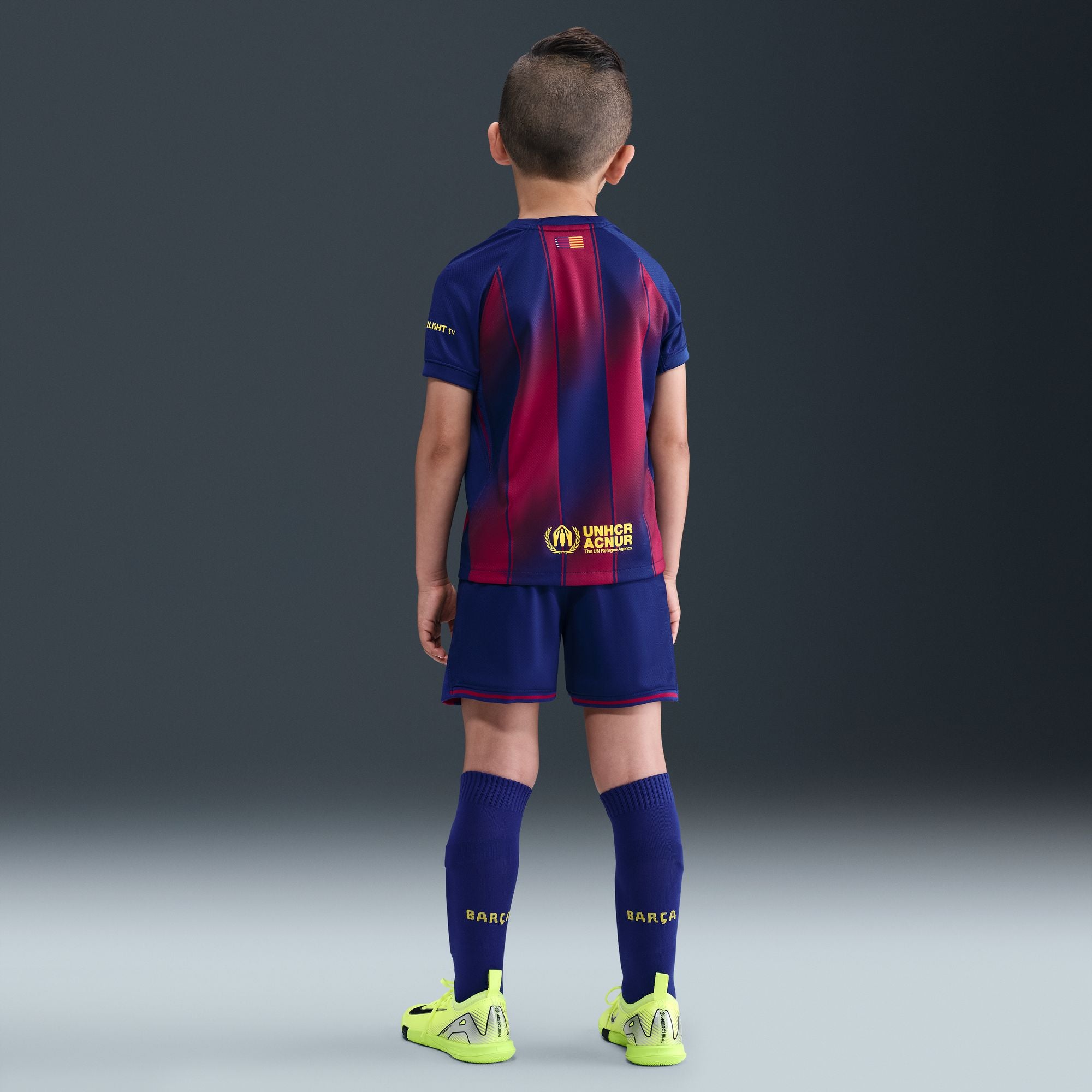 FC Barcelona 2025/26 Stadium Home Little Kids' Nike Replica 3-Piece Kit