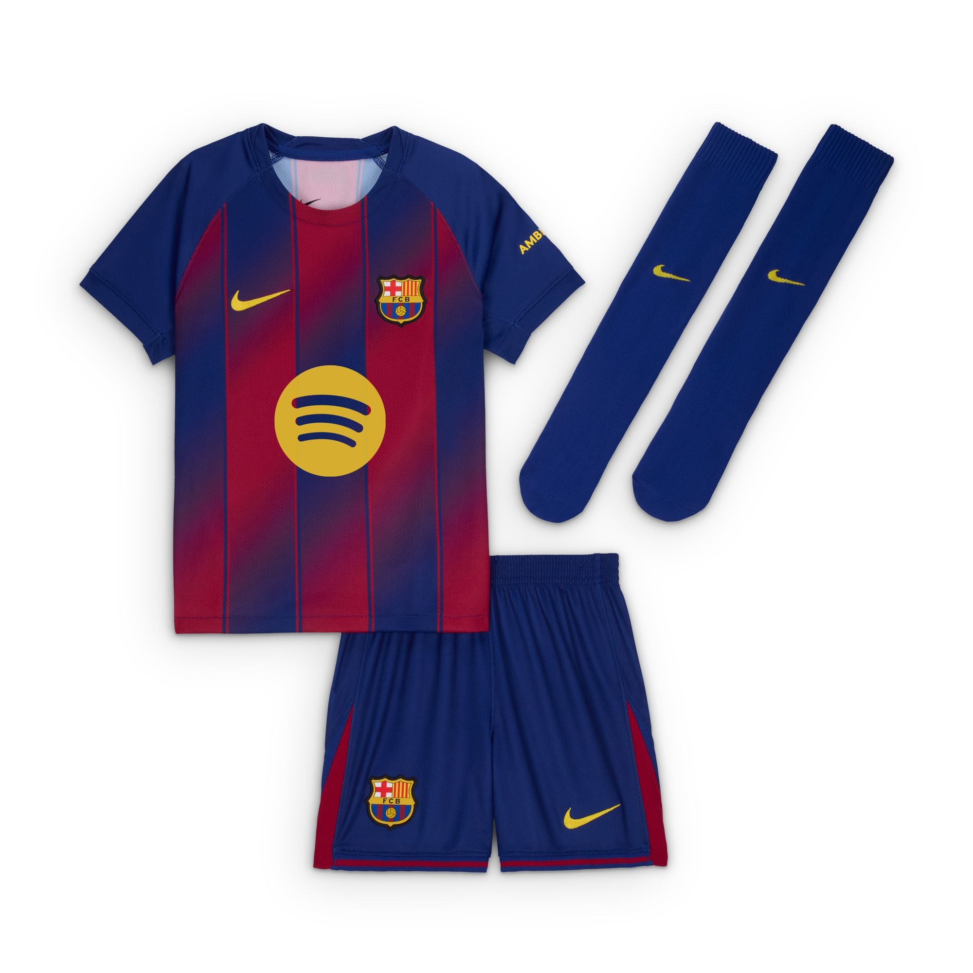 FC Barcelona 2025/26 Stadium Home Little Kids' Nike Replica 3-Piece Kit