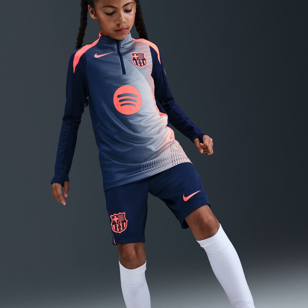 FC Barcelona Strike Third Big Kids' Nike Dri-FIT Total 90 Pre-Match Drill Top