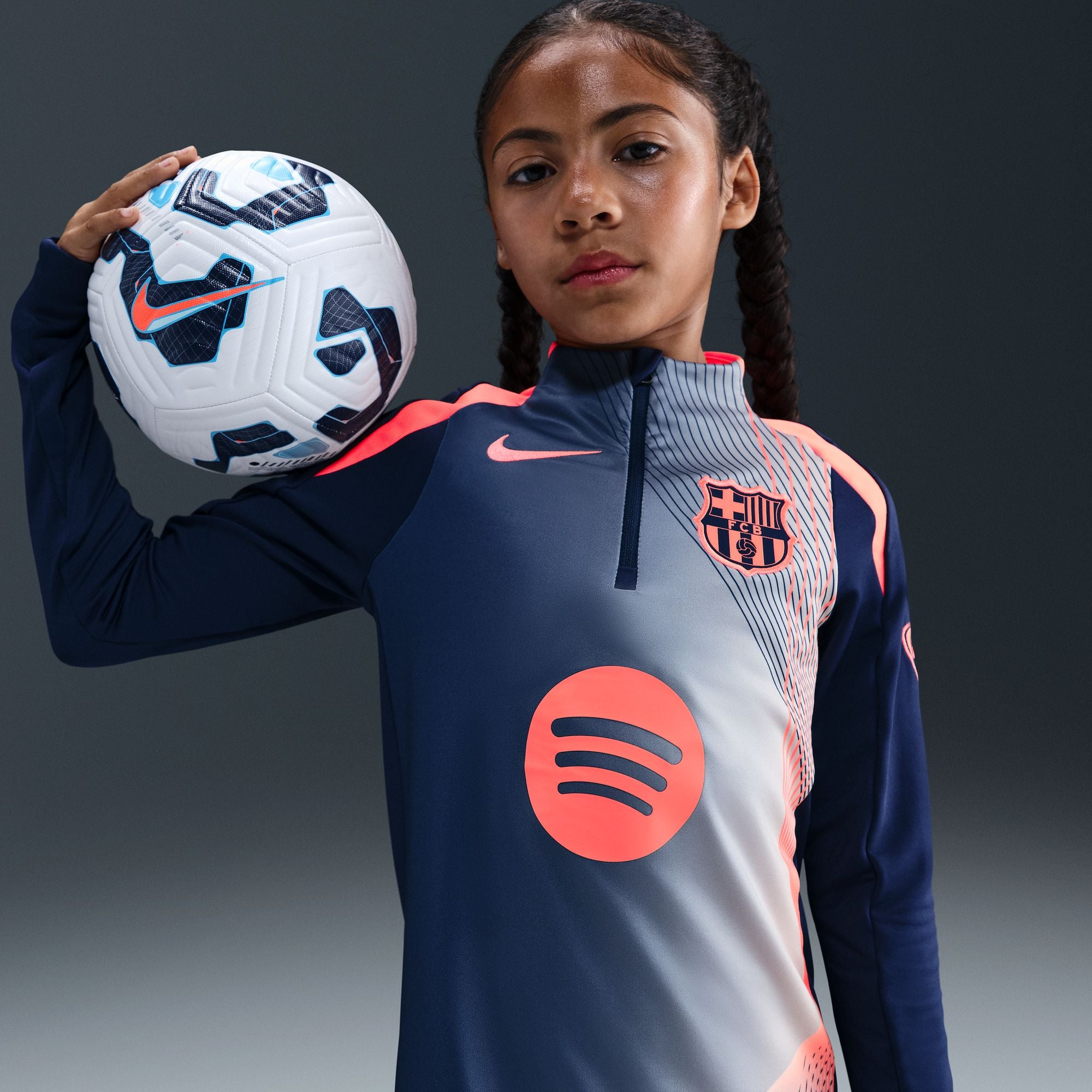 FC Barcelona Strike Third Big Kids' Nike Dri-FIT Total 90 Pre-Match Drill Top